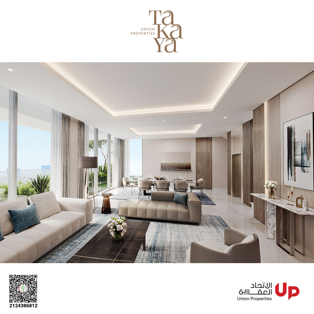 Expansive living space in a TAKAYA four-bedroom apartment